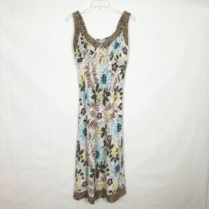 Globe Trotter V-Neck Sleeveless Floral Dress Size M